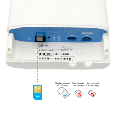 Kablosuz 4G CPE Dış Mekan Wifi Yönlendirici IP66 Su Geçirmez POE Adaptörü
