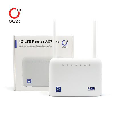 OLAX AX7 PRO Wifi Kablosuz Yönlendirici 3G 4G LTE CPE 300mbps 5000mAh Güç Wifi Yönlendirici Sim Kart Yuvalı Modem